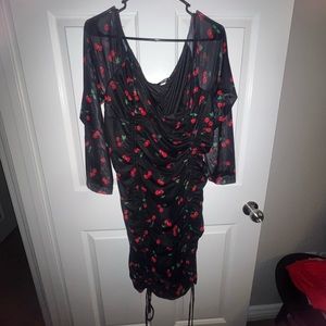 Woman’s black cherry dress
